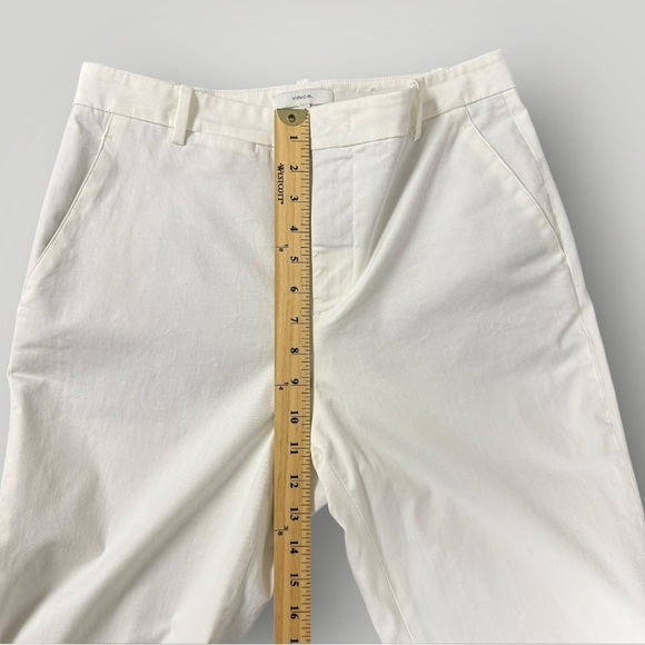 VINCE Mid-Rise Italian Stretch-Cotton Chino Pant Sz 4 White - Picture 9 of 15